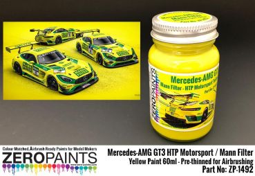ZEROPAINTS ZP-1492 Mercedes-AMG GT3 HTP Motorsport / Mann Filter Yellow Paint 60ml