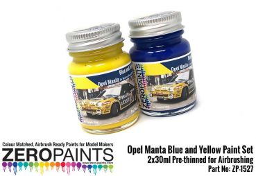 ZEROPAINTS ZP-1527 Opel Manta Yellow and Blue (Gelb und Blau) Paint Set 2x30ml