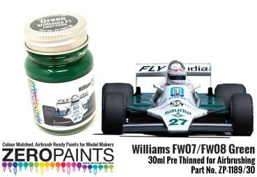ZEROPAINTS ZP-1189/30 Williams FW07-FW08 Green Paint 30ml