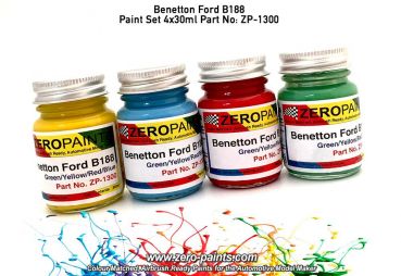 ZEROPAINTS ZP-1300 Racing Colour Paint Set ähnlich Benetton Ford B188 4x30ml