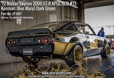 ZEROPAINTS ZP-1407 Dark Green Paint ähnlich Nissan Skyline 2000 GT-R - #73 KPGC110, 60ml