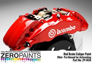 ZEROPAINTS ZP-1434 Brake Caliper Red Paint ähnlich Brembo Bremssattel Rot, 30ml