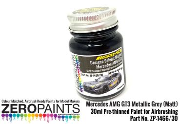 ZEROPAINTS ZP-1466/30 Mercedes AMG GT3 Metallic Grey (Grau) Matt Paint 30ml