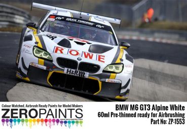 ZEROPAINTS ZP-1553 BMW M6 GT3 Alpine White Paint 60ml