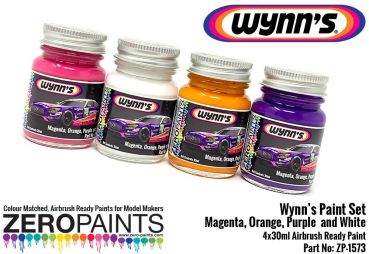 ZEROPAINTS ZP-1573 Sponsor Paint Set ähnlich Wynn's Sponsorfarben (Magenta, Purple, Orange and White) 4x30ml