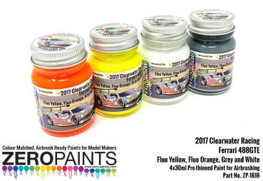 ZEROPAINTS ZP-1618 Clearwater Racing 2017 Ferrari 488GTE Paint 4x30ml
