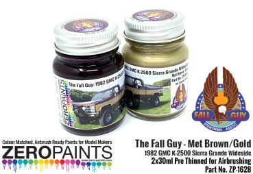 ZEROPAINTS ZP-1628 Fall Guy 1982 GMC K-2500 Met Brown /Gold Paint Set 2x30ml