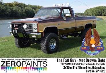 Preview: ZEROPAINTS ZP-1628 Fall Guy 1982 GMC K-2500 Met Brown /Gold Paint Set 2x30ml