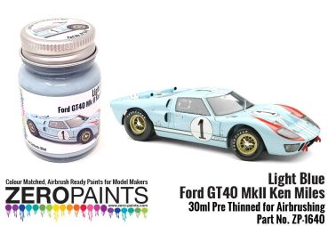 ZEROPAINTS ZP-1640 Light Blue Ford GT40 Mk II Ken Miles Paint 30ml