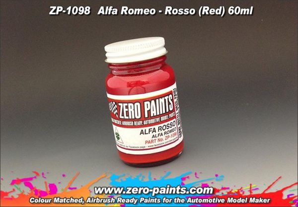 ZEROPAINTS ZP-1098 Alfa Romeo - Rosso (Red) Paint, 60ml