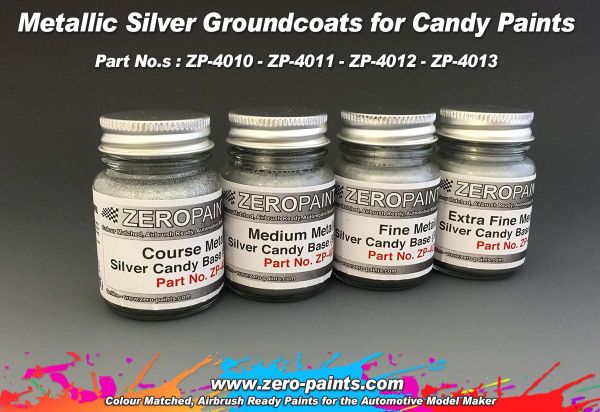 ZEROPAINTS ZP-4013 Course Metallic SILVER Groundcoat for Candy Paints 60ml