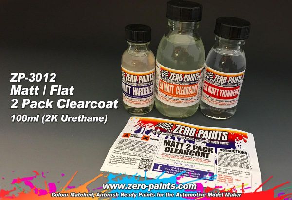 ZEROPAINTS ZP-3012 MATT/ FLAT 3-K Klarlack 185ml, für ein extrem mattes Finish
