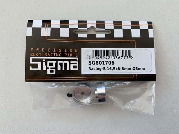 SG801706 Sigma Aluminium Felgen Flachhump Racing-B Ø16,5x6-8mm f.Ø3mm m.M3 Innensechskant f.Moosgummi