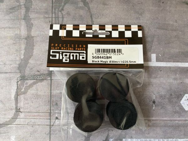 SG8441BM Sigma, Reifen Black Magic Ø30x20mm - IØ20,5mm Moosgummi-Rennslicks f.Hinterräder