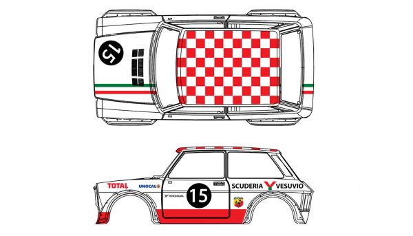 TTS033 BRM TTS 1:24 Slotcar Autobianchi Abarth A112 Team Scuderia Vesuvio No. 15