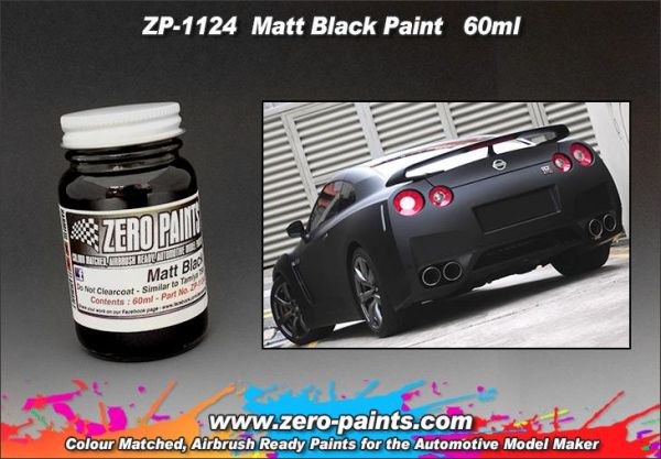 ZEROPAINTS ZP-1124 Matt Black (Schwarz) Paint 60ml