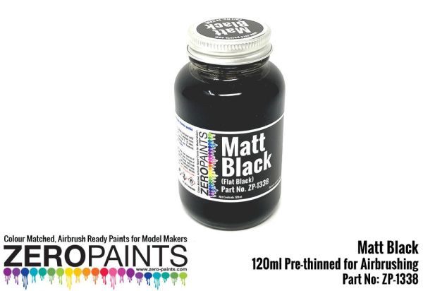 ZEROPAINTS ZP-1338 Matt Black (Schwarz) Paint 100ml