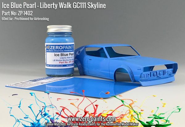 ZEROPAINTS ZP-1402 Ice Blue Pearl Paint for Liberty Walk GC111 Skyline (Ken Mary) 60ml