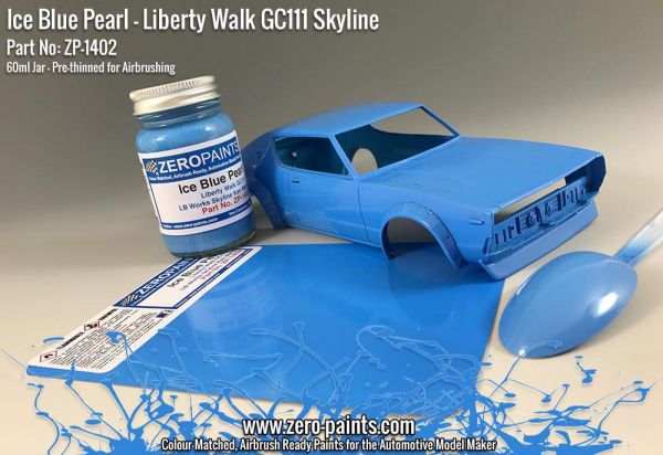 ZEROPAINTS ZP-1402 Ice Blue Pearl Paint for Liberty Walk GC111 Skyline (Ken Mary) 60ml