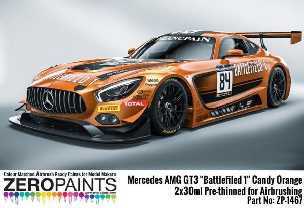 ZEROPAINTS ZP-1467 Mercedes AMG GT3 "Battlefield 1" Candy Orange Paint 2x30ml