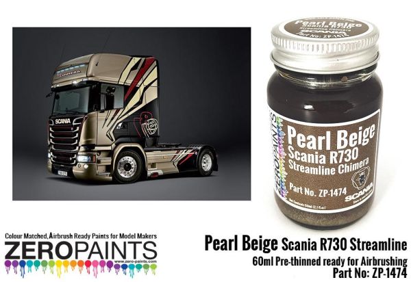 ZEROPAINTS ZP-1474 Pearl Beige (Scania R730 Streamline Chimera) Paint 60ml