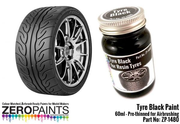 ZEROPAINTS ZP-1480 Tyre Black Paint 60ml