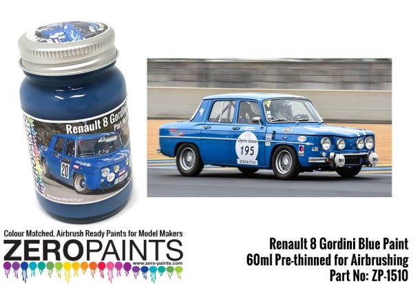 ZEROPAINTS ZP-1510 Renault 8 Gordini Blue (Bleu Gordini) Paint 60ml