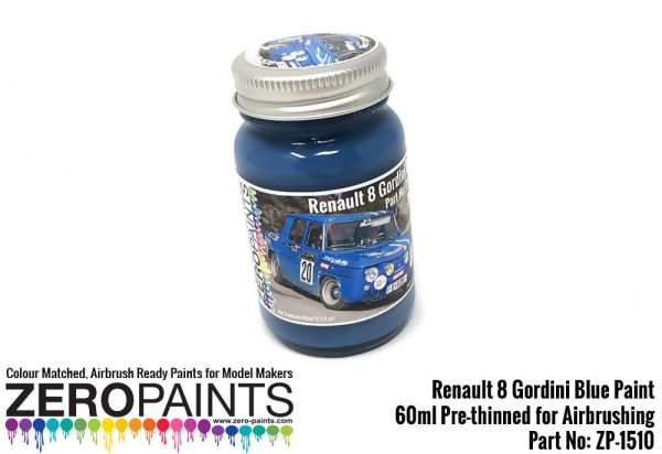 ZEROPAINTS ZP-1510 Renault 8 Gordini Blue (Bleu Gordini) Paint 60ml