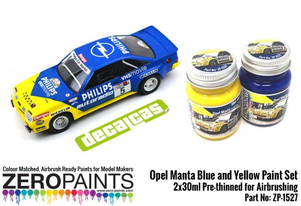ZEROPAINTS ZP-1527 Opel Manta Yellow and Blue (Gelb und Blau) Paint Set 2x30ml