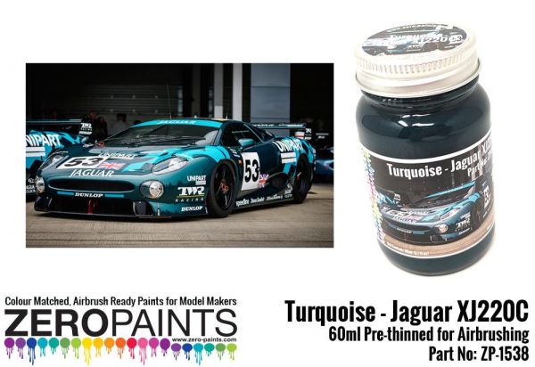 ZEROPAINTS ZP-1538 Jaguar XJ220C Turquoise Paint 60ml