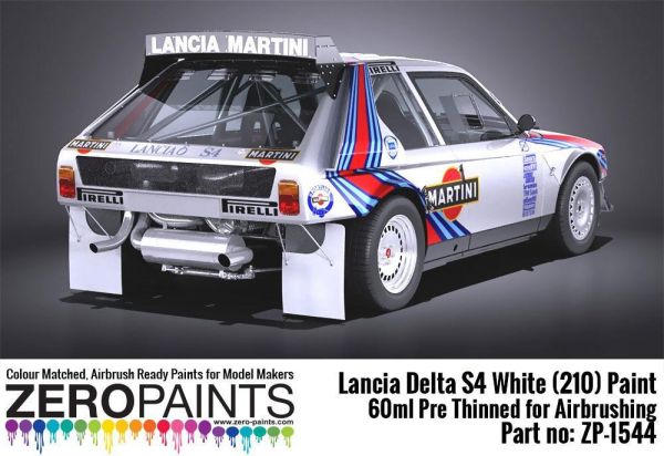 ZEROPAINTS ZP-1544 Lancia Delta S4 Rally 1986 Monte Carlo Rally White Paint 60ml