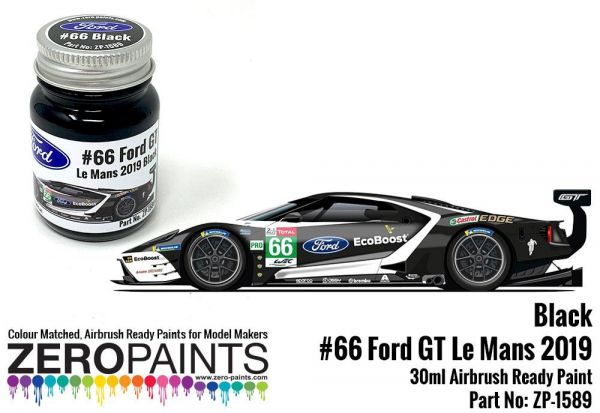 ZEROPAINTS ZP-1589 Ford GT Le Mans #66 Black Paint 30ml