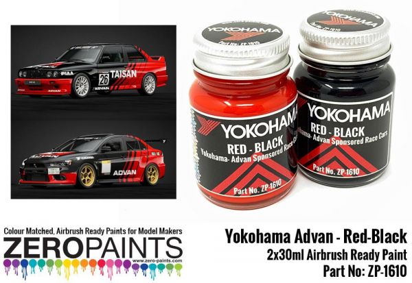 ZEROPAINTS ZP-1610 Yokohama Advan Sponsored - Red and Black Paint Set 2x30ml
