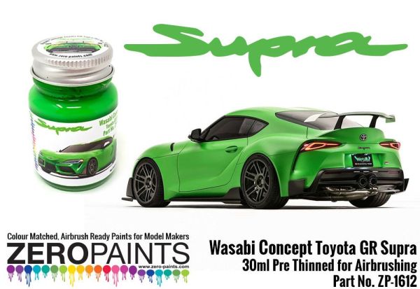 ZP-1612 ZEROPAINTS Toyota GR Supra Wasabi Concept Green or Matt Storm Grey Paint 30ml