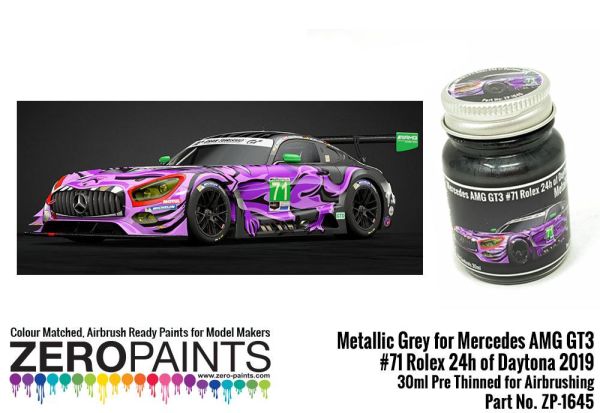 ZEROPAINTS ZP-1645 Mercedes AMG GT3 #71 Rolex 24h of Daytona 2019 Metallic Grey 30ml