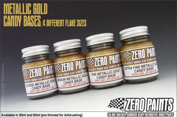 ZEROPAINTS ZP-4017 Course Metallic GOLD Groundcoat for Candy Paints 60ml
